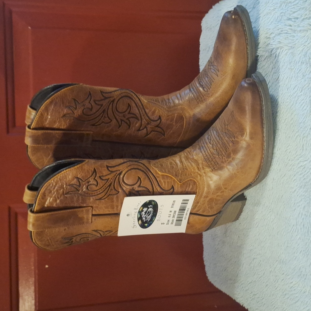 Sterling River Cowgirl Boots - Brown, Size 6.5 Womens